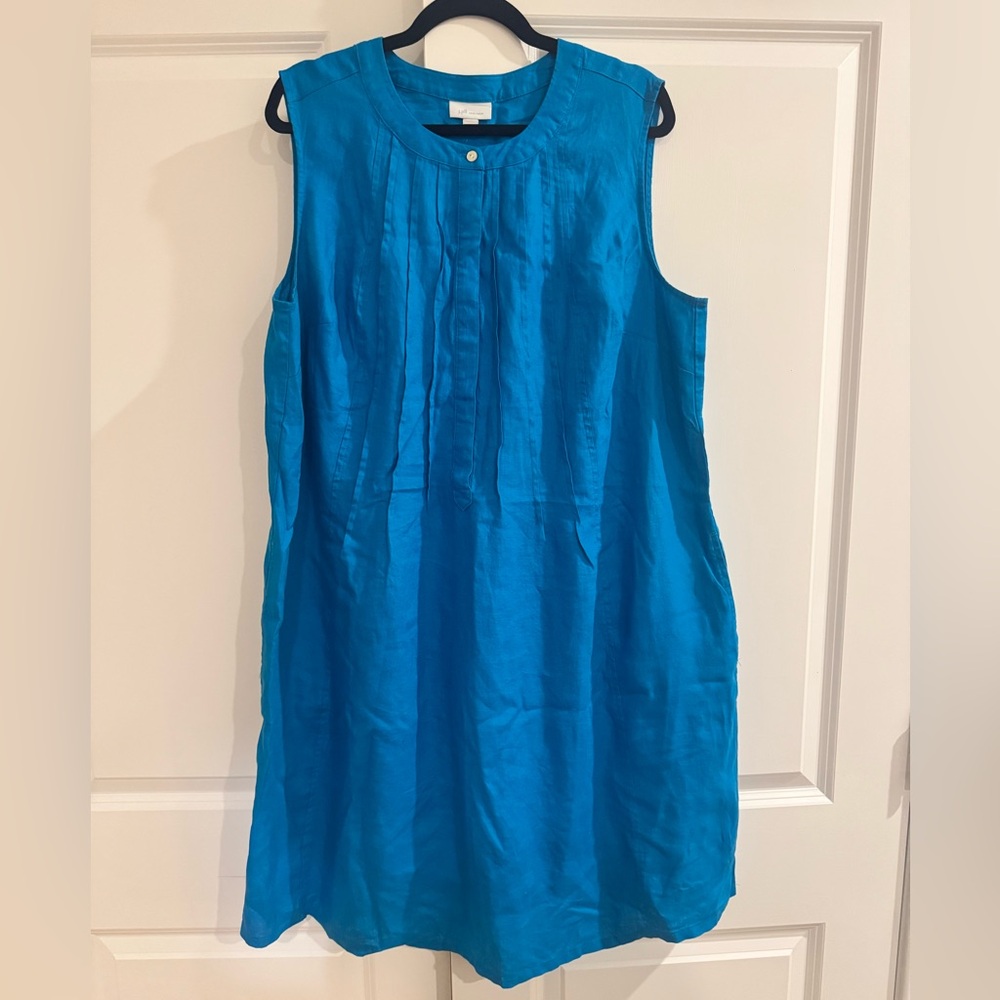 J.Jill Love Linen Sleeveless Pleated Dress – Size 2X – NWT